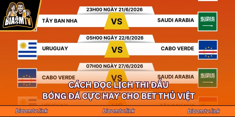 Cách Đọc Lịch Thi Đấu Bóng Đá Cực Hay Cho Bet Thủ Việt